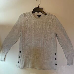 Women's Cable Knit Sweater - Light Gray